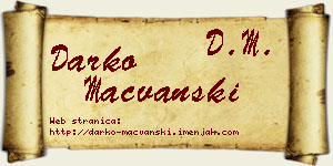 Darko Mačvanski vizit kartica